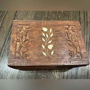 Stash Lock Box Latch Indian 70s Wooden Carved